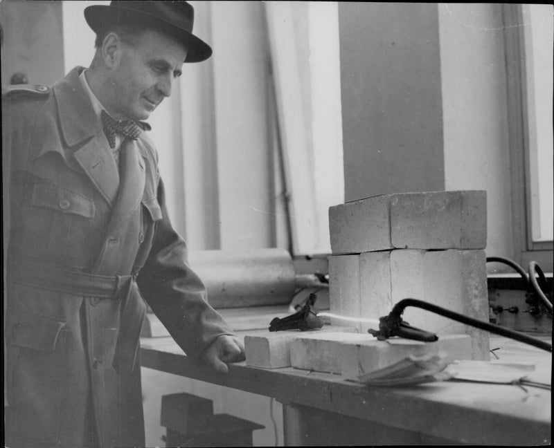 Managing director Hans von Kantzow monitors a draprov with an edge half stake in the annealed condition - Vintage Photograph