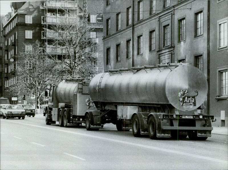 Arla's milk tank truck with the trailer - Vintage Photograph