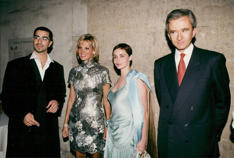 Emmanuelle BÃ©art and her boyfriend together with Bernard Arnault (red tie) and his wife HÃ©lÃ¨ne (blonde) - Vintage Photograph