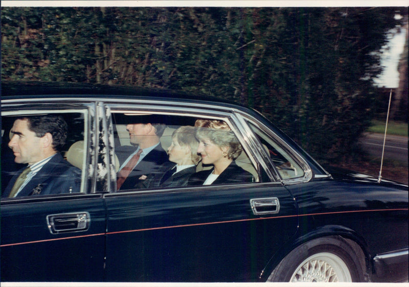 Diana on the way to Ludgrove school with Prince Harry - Vintage Photograph