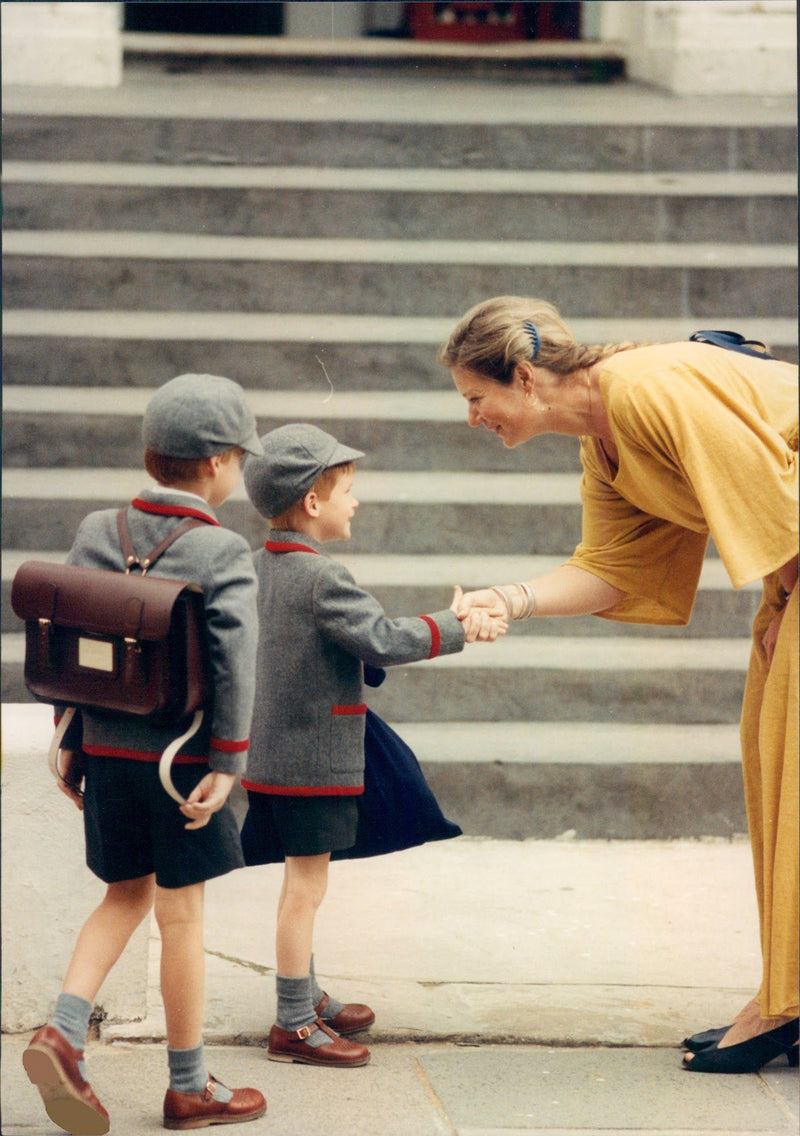 Prince William and Prince Harry arrive at school (Wetherby School) - Vintage Photograph