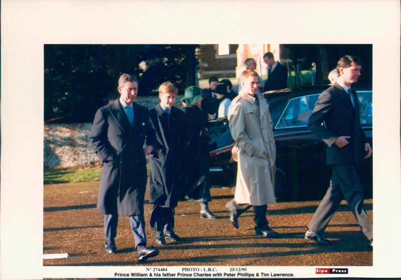 Prince Charles and Prince William with Peter Phillips and Tim Lawrence - Vintage Photograph