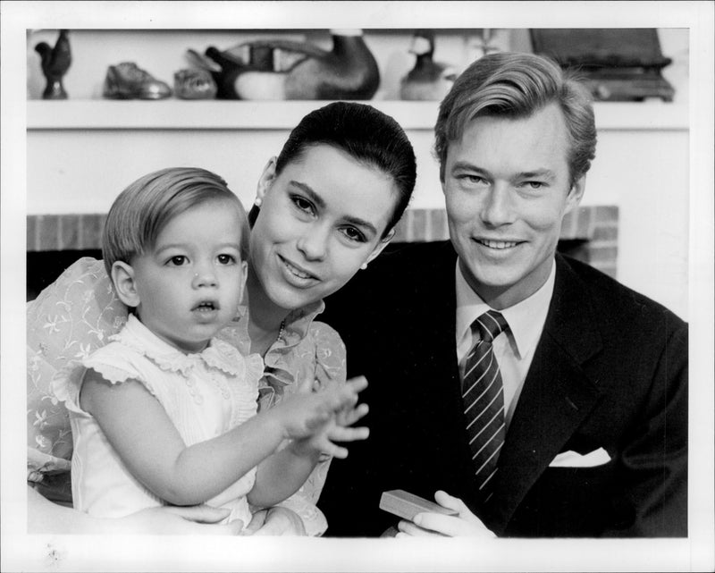 Maria Teresa and Prince Henri of Luxembourg with the son of Guillame - Vintage Photograph