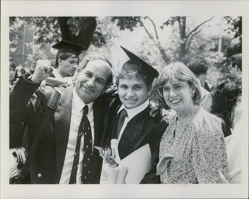 Majda Ra'ad at his son's degree - Vintage Photograph