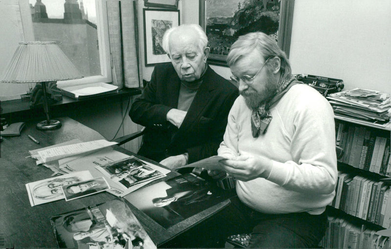 Ivar Lo-Johansson together with the musician BjÃ¶rn Arahb - Vintage Photograph