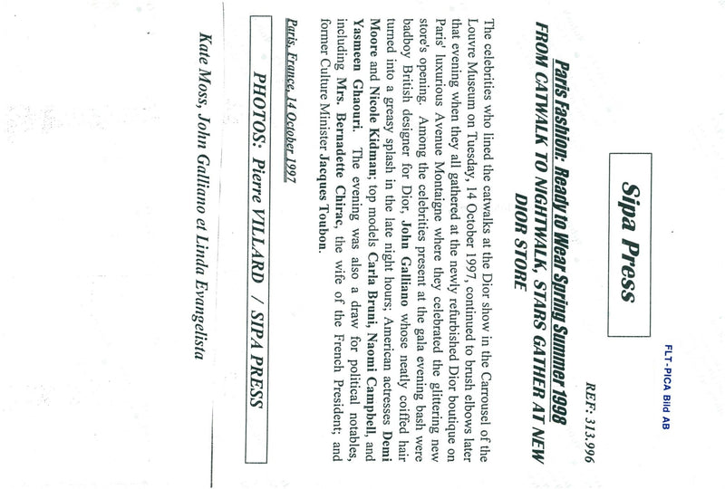 John Galliano surrounded by models at the Paris Fashion Week - Vintage Photograph