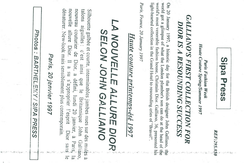 John Galliano along with the models at his Haute Couture fashion show - Vintage Photograph