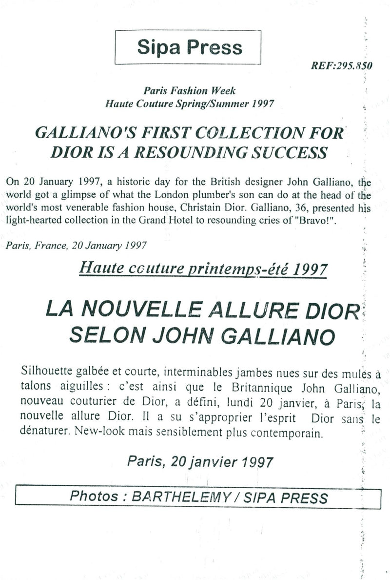 Model from John Galliano's Haute Couture fashion show - Vintage Photograph