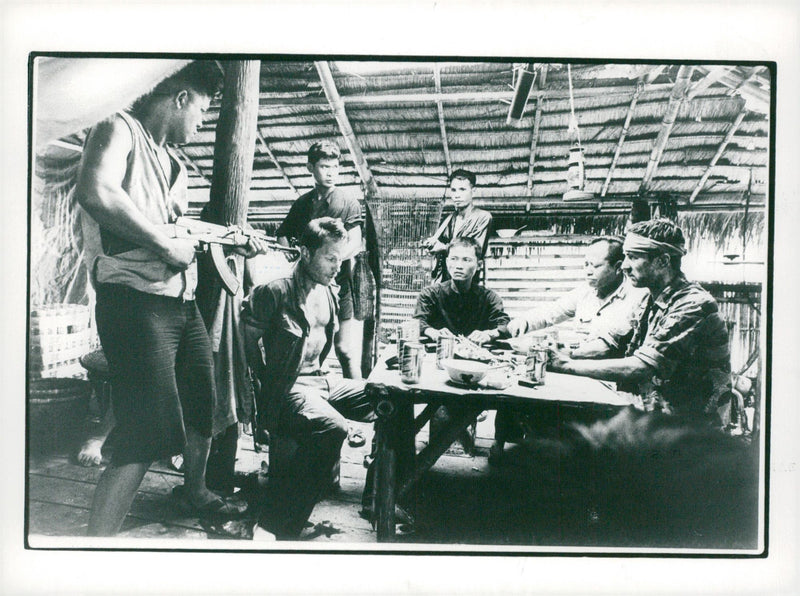Christopher Walken and Robert De Niro in a scene from "The Deer Hunter" - Vintage Photograph