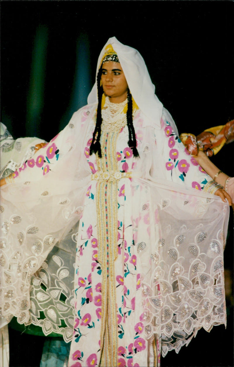 Princess Lalla Hasna on her wedding day with Dr. Khalid Benharbit. - Vintage Photograph