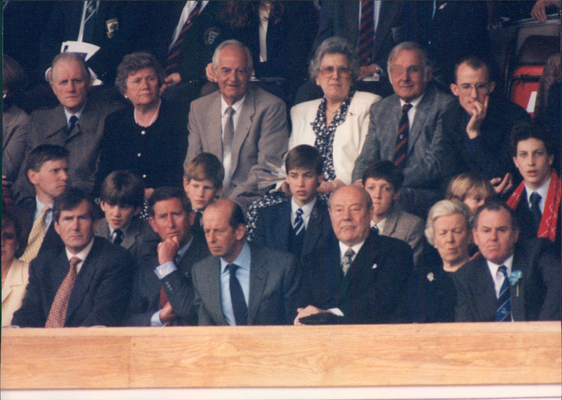 Prince Charles together with the sons of Prince William and Prince Harry, as well as the Duke of Kent. - Vintage Photograph