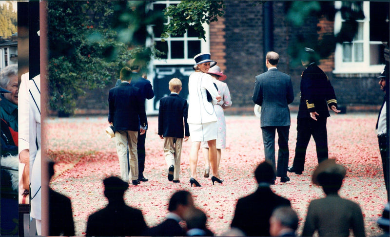 Prince Charles, Princess Diana and the sons Prince William and Prince Harry - Vintage Photograph