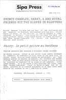 Prince Charles with the sons Prince William and Prince Harry in the ski slope - Vintage Photograph