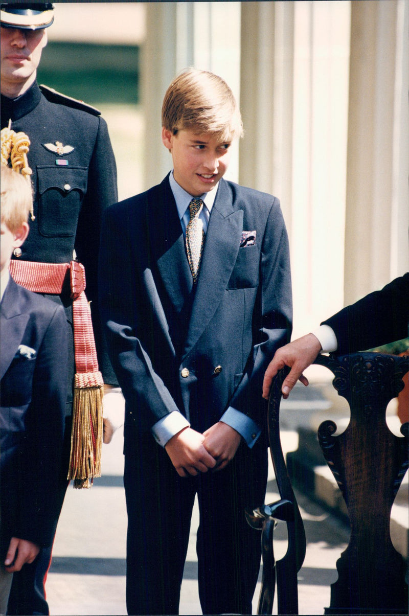 Prince William at Queen's Mother's 95th Birthday Celebration. - Vintage Photograph