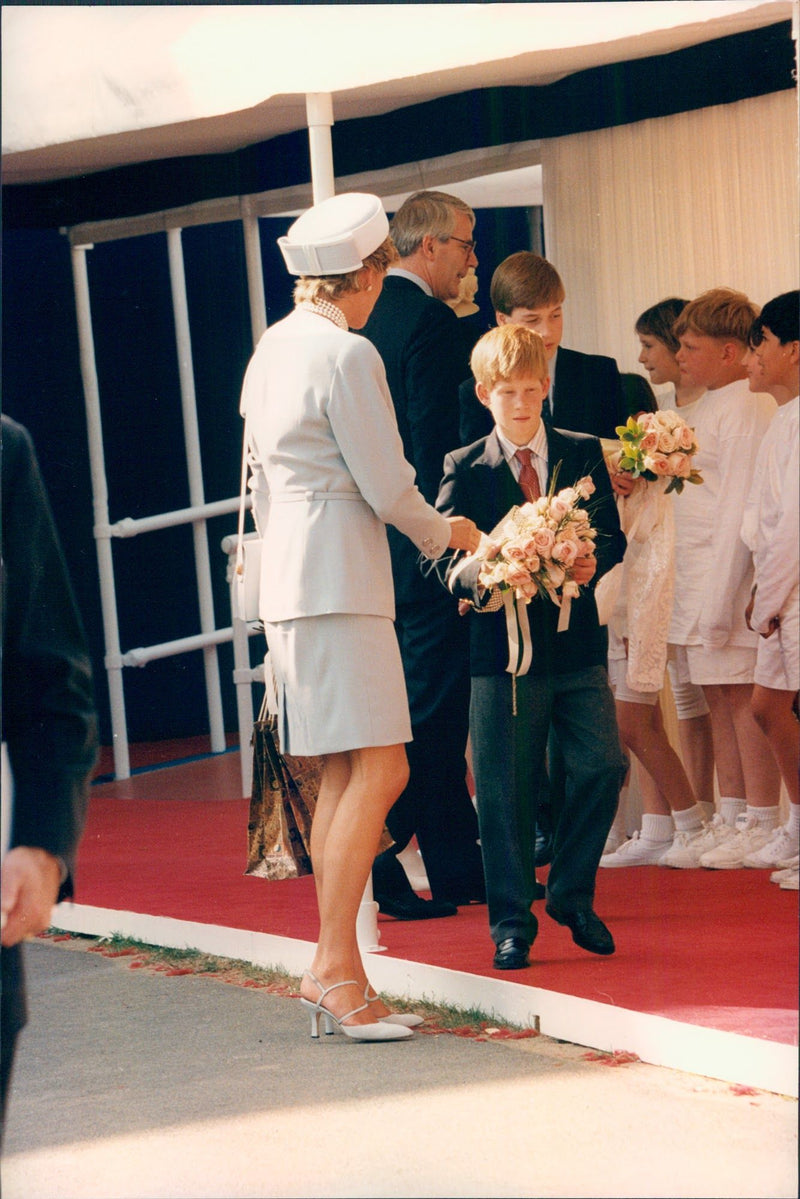 Prince Charles, Princess Diana and the sons Prince William and Prince Harry - Vintage Photograph