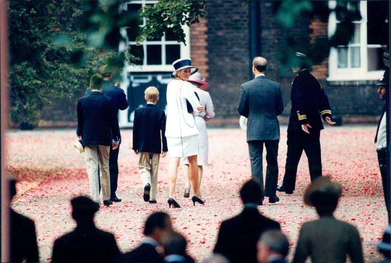 Prince Charles, Princess Diana and the sons Prince William and Prince Harry - Vintage Photograph