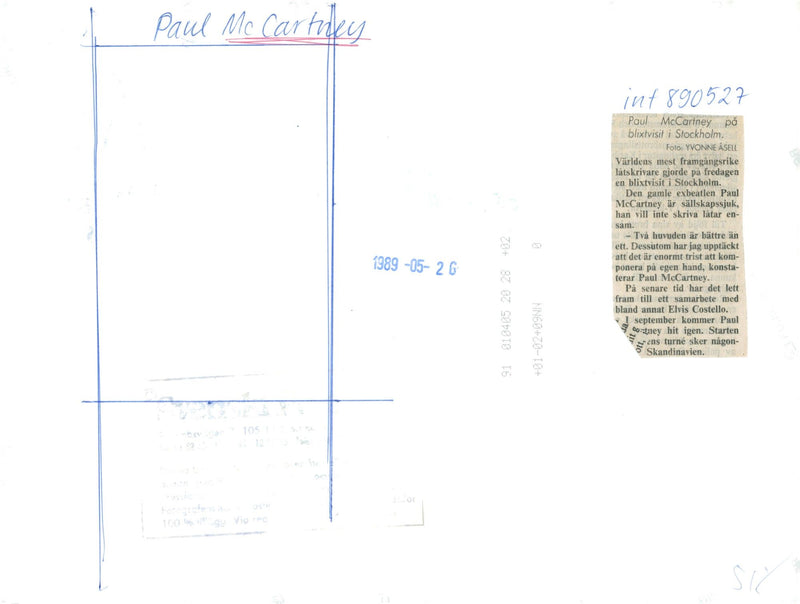 Paul McCartney during his Swedish visit - Vintage Photograph