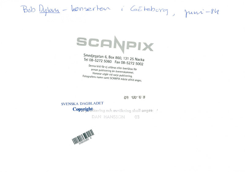 The influx of Bob Dylan's concert at Ullevi was total. - Vintage Photograph