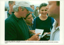 Richard Gere at Oxfam refugee camp in Stankovac - Vintage Photograph