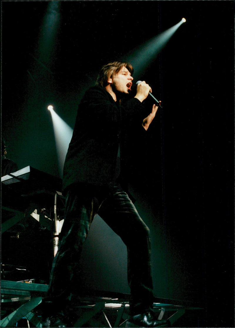 Genesis sings Ray WIlson at the concert on Globen - Vintage Photograph