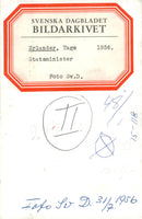 Portrait of Sweden's Prime Minister Tage Erlander. - Vintage Photograph