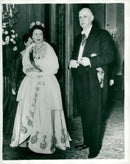 Queen Elizabeth of England with Charles de Gaulle - Vintage Photograph