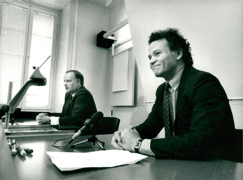 Refaat El-Sayed together with SÃ¶ren Gyll at a press conference - Vintage Photograph