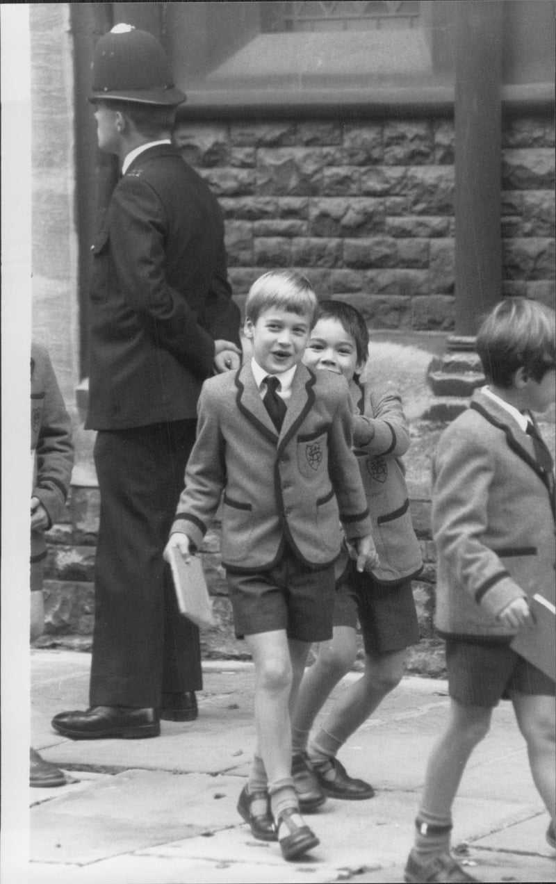 Prince William plays with his schoolmates - Vintage Photograph