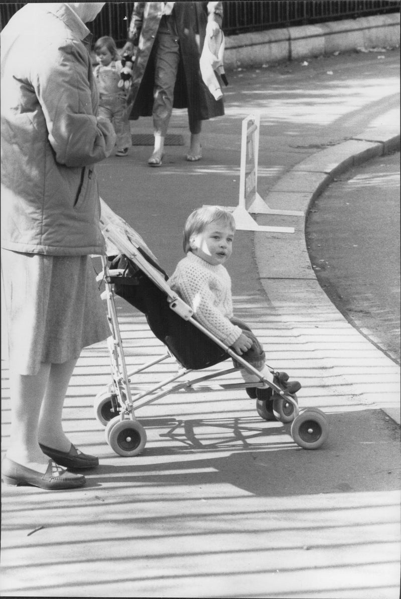 Prince William gets shot in the wagon of the family's nanny - Vintage Photograph