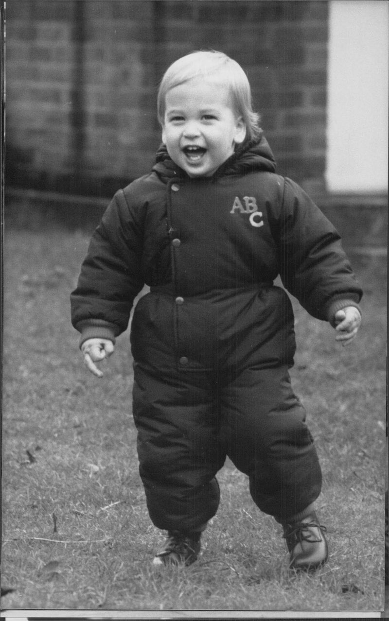 Prince William plays in the garden at Kensington Palace - Vintage Photograph