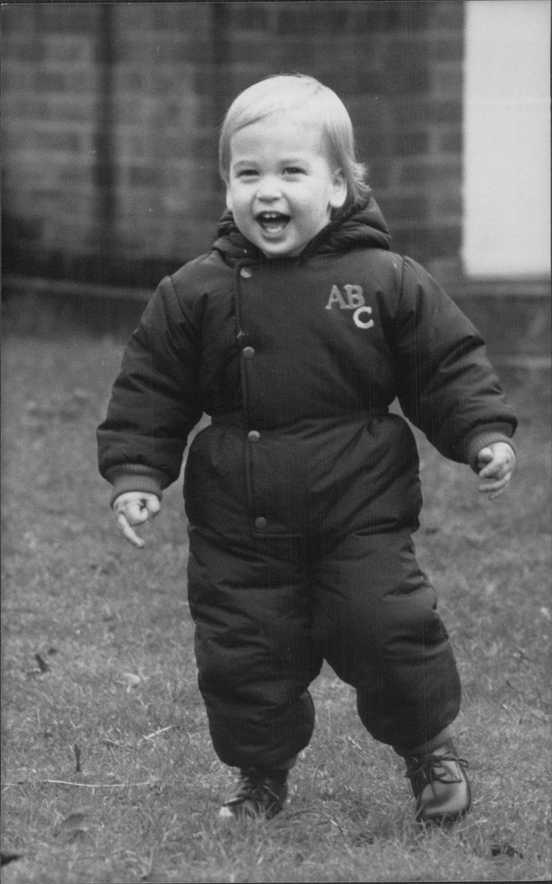 Prince William plays in the garden at Kensington Palace - Vintage Photograph