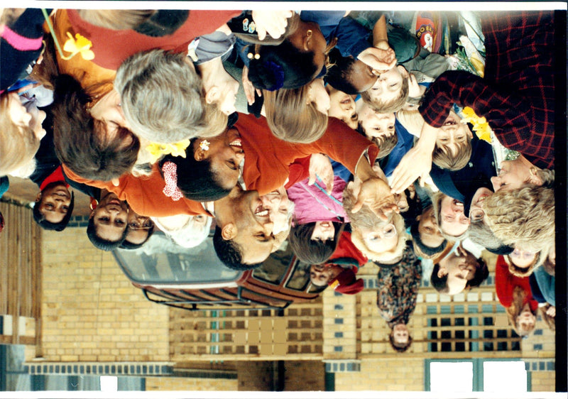 Admirers of all ages received and welcomed Princess Diana. - Vintage Photograph