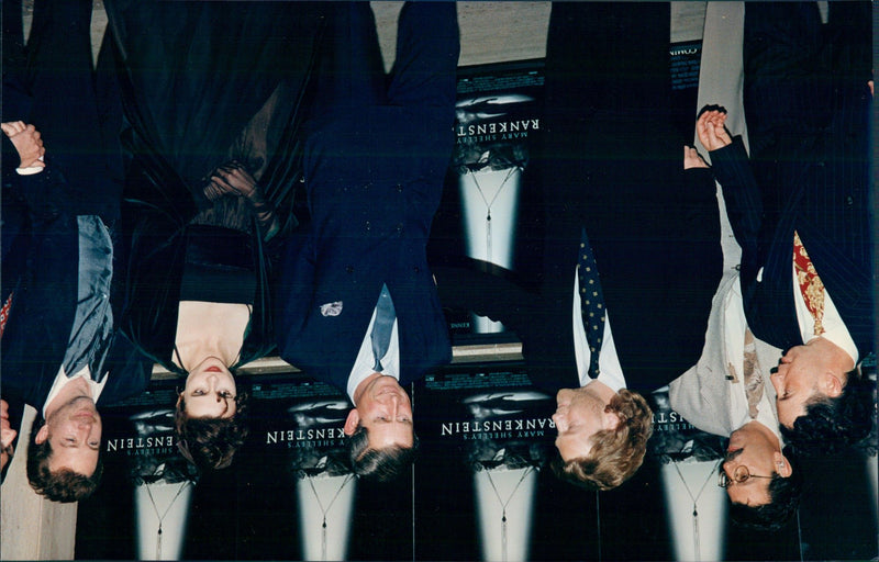 From left Mark Canton, Kenneth Branagh, Prince Charles, Helena Bonham Carter, Tom Hulce at the premiere of "Frankenstein" in Los Angeles. - Vintage Photograph