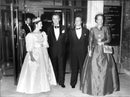 Queen Margrethe, Prince Henry, Queen Silvia and King Carl Gustaf in front of the resignation coup at the National Museum - Vintage Photograph