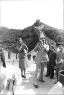 Prince Henry and Queen Margrethe on the Chinese Wall in connection with an official visit to China. - Vintage Photograph