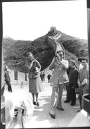 Prince Henry and Queen Margrethe on the Chinese Wall in connection with an official visit to China. - Vintage Photograph