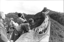 Prince Henry and Queen Margrethe on the Chinese Wall in connection with an official visit to China. - Vintage Photograph