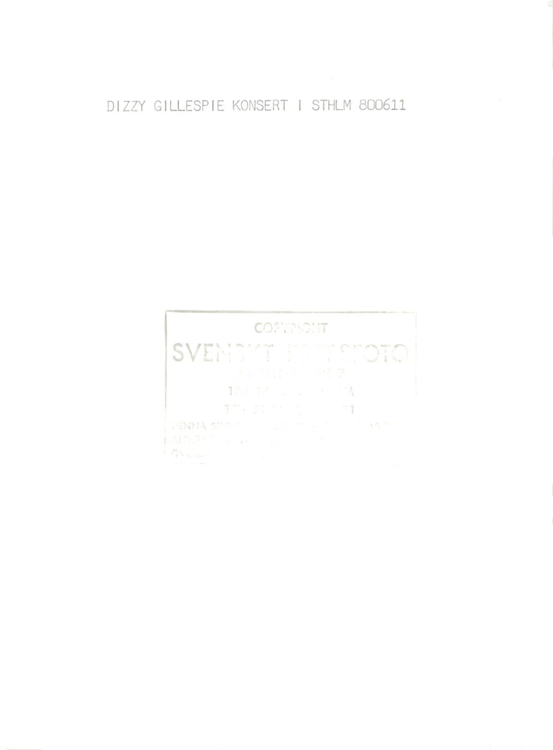 Dizzy Gillespie has a concert in Stockholm - Vintage Photograph