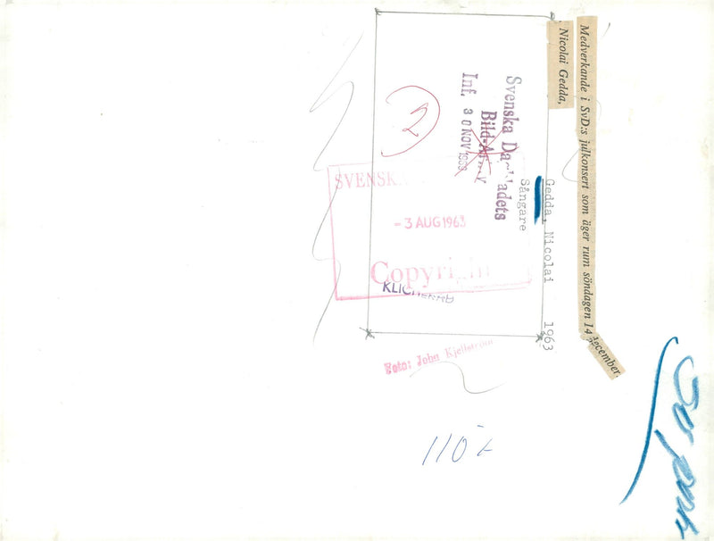 Nicolai Gedda participates in Svenska Dagbladet Christmas Concert. - Vintage Photograph