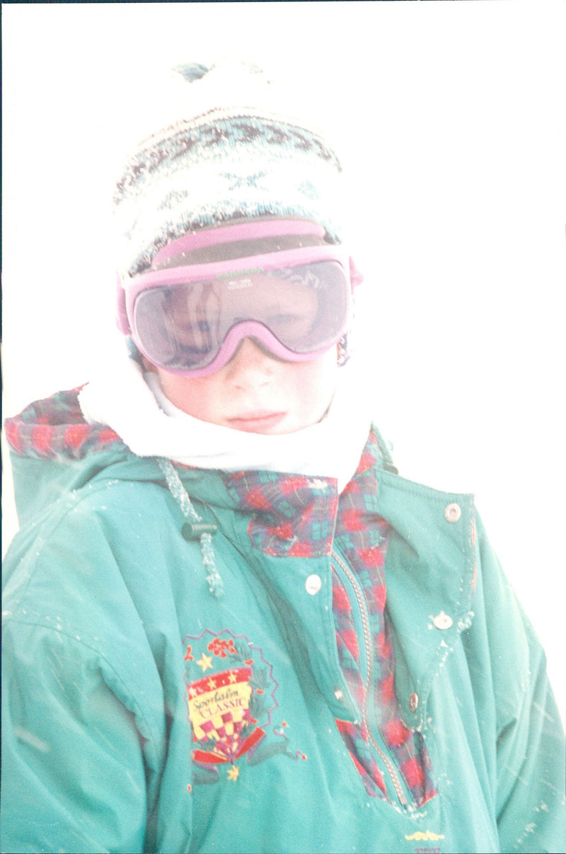 Prince Harry photographed during his skiing holiday to Klosters, Switzerland, where he was with his father Prince Charles and Brother Prince William. - Vintage Photograph