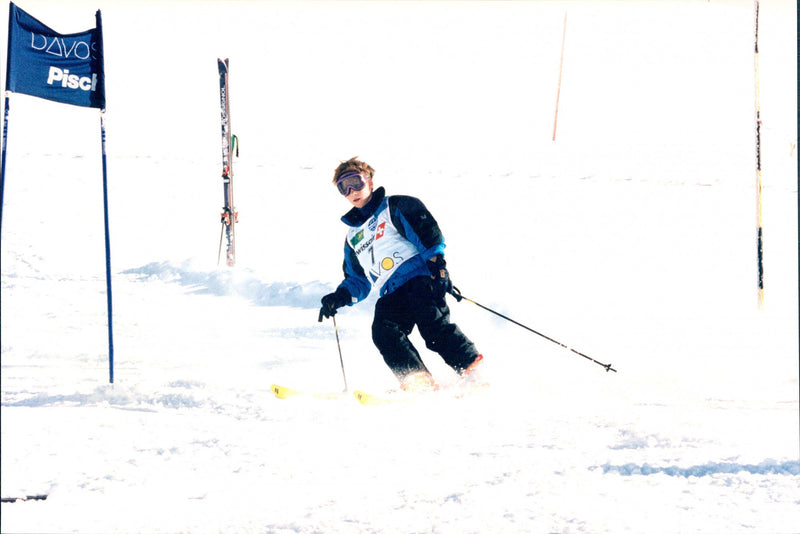 Prince Harry participates in a slalom race - Vintage Photograph