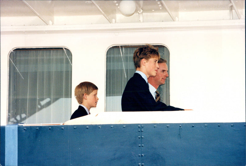 Prince Harry with his brother Prince William - Vintage Photograph