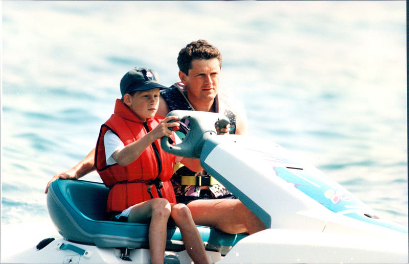 Prince Harry on a watercraft during the vacation - Vintage Photograph