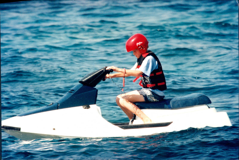 Prince Harry on a watercraft - Vintage Photograph