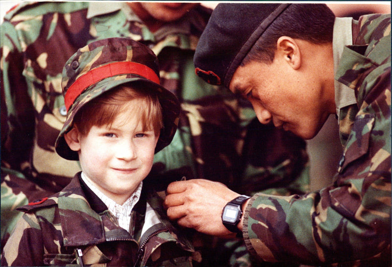 Prince Harry visits the troops - Vintage Photograph