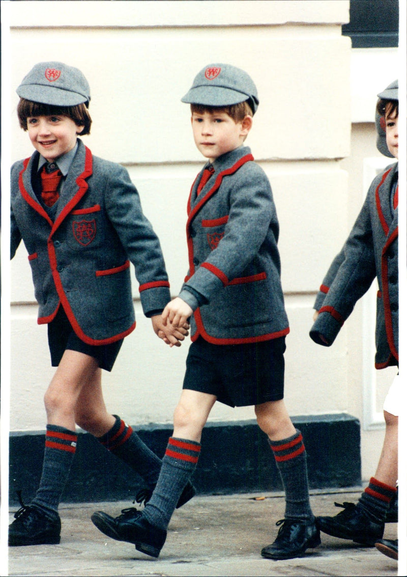 A focused Prince Harry during a school getaway with unknown destination. - Vintage Photograph