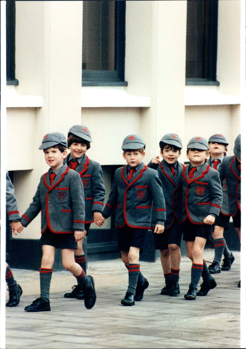 A focused Prince Harry during a school getaway with unknown destination. - Vintage Photograph