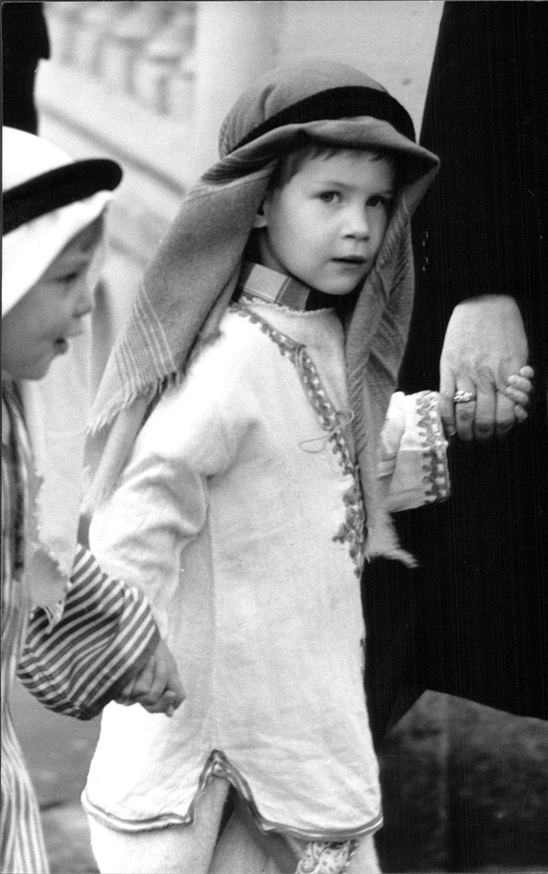 Prince Harry dressed at school masked - Vintage Photograph