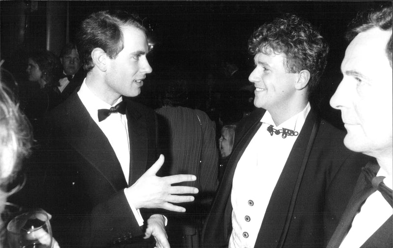 Prince Edward and Michael Ball at a party in London. - Vintage Photograph