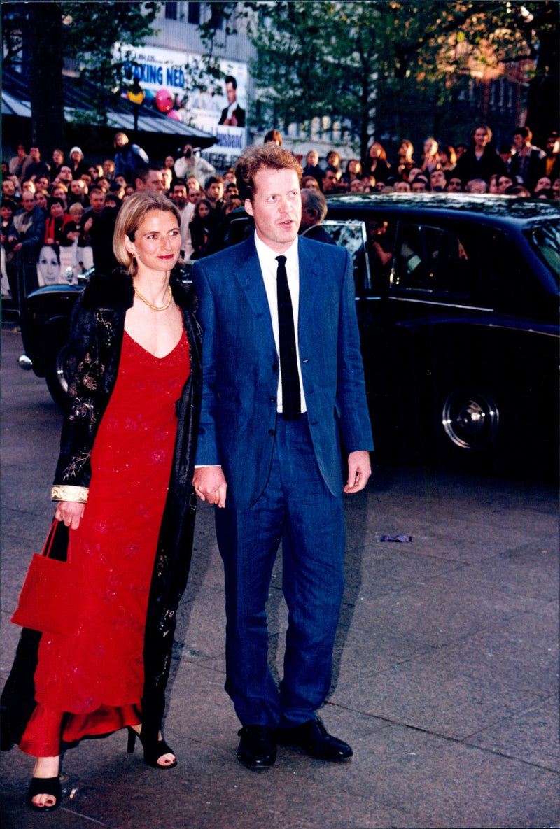 Princess Diana's brother grew Spencer with unknown blonde at the premiere of the movie "Notting Hill" - Vintage Photograph